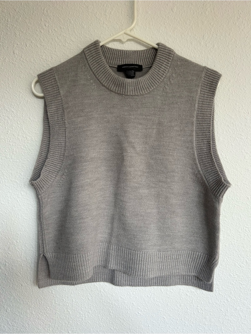 French Connection Light Gray Sleeveless Sweater Vest
